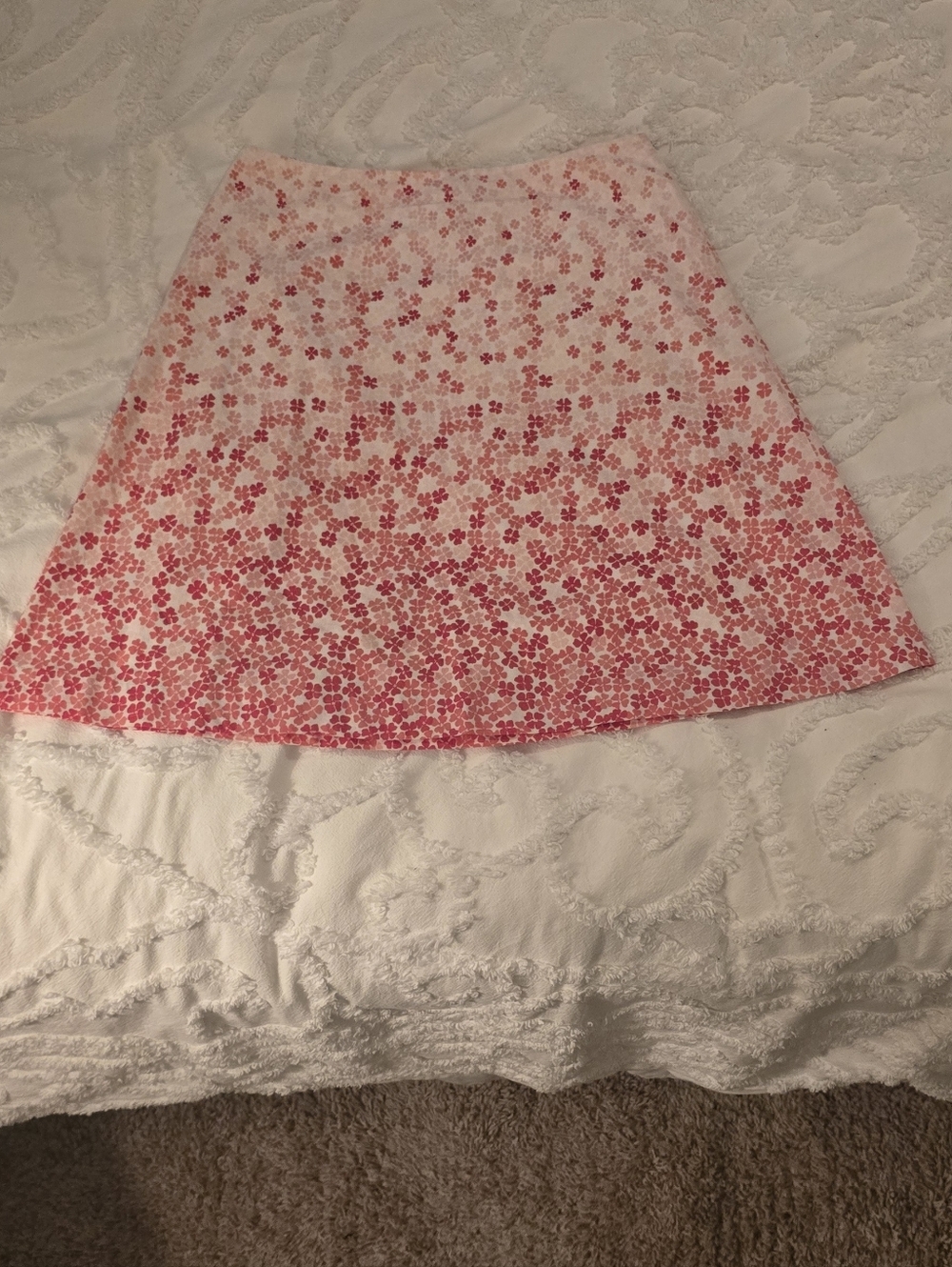 Talbots Petites Floral Pink A-line Cotton Lined Skirt, Size 10.    (#7)